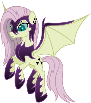 Purple Anime Pegasus Character PNG image
