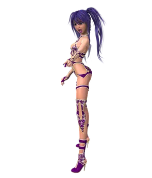 Purple Anime Warrior Woman
