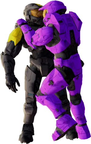 Purple_ Armored_ Spartan_ Character PNG image