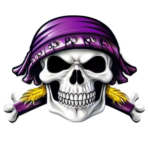 Purple Bandana Skulland Crossbones PNG