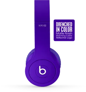 Purple Beats Solo H D Headphones PNG