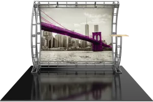 Purple Bridge Artistic Display PNG image