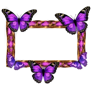 Purple Butterfly Frame Border PNG 06262024