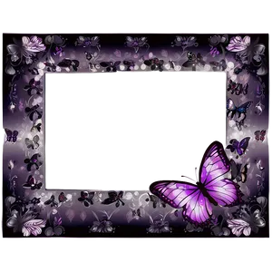 Purple Butterfly Frame Border PNG 06262024
