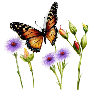 Purple Butterfly On Flower Png Xll78 PNG image