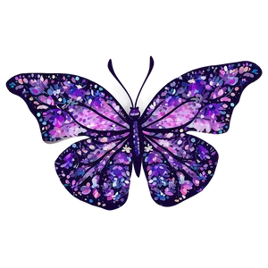 Purple Butterfly With Glitter Png 05232024 PNG image