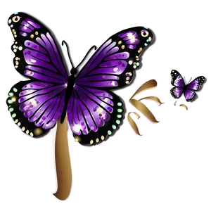Purple Butterfly With Sparkles Png Ije PNG image