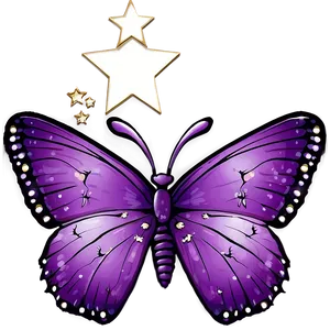 Purple Butterfly With Stars Png 54 PNG image