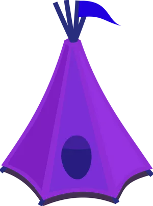 Purple Camping Tent Illustration