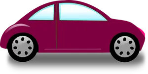 Purple Car Side View Vector