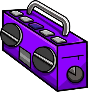 Purple Cartoon Boombox PNG image