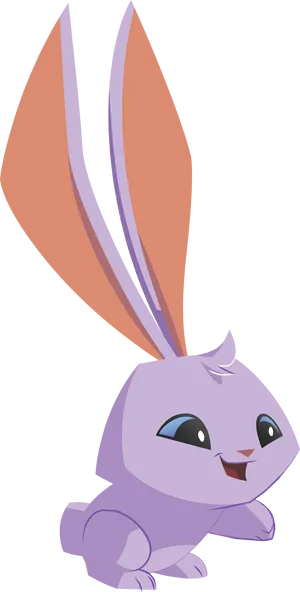 Purple Cartoon Bunny Illustration PNG