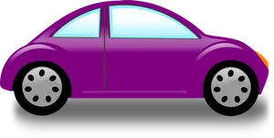 Purple Cartoon Car Side View