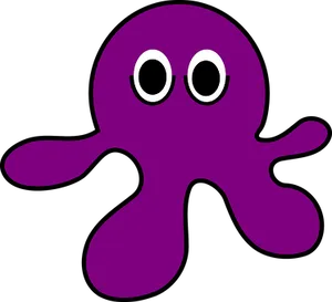 Purple Cartoon Octopus