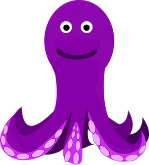 Purple Cartoon Octopus