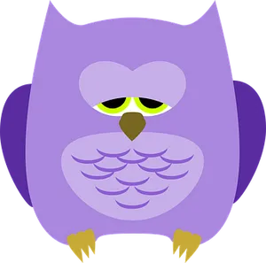 Purple Cartoon Owl Illustration PNG image