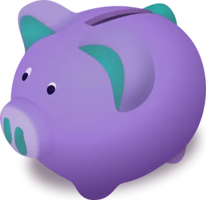 Purple Ceramic Piggy Bank PNG