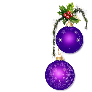 Purple Christmas Ornaments PNG 35