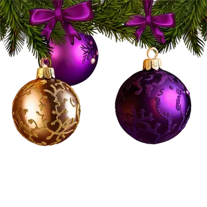 Purple Christmas Ornaments PNG Sao