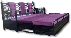 Purple Convertible Sofa Bed With Storage PNG image