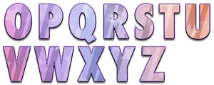 Purple Crystal Alphabet Letters O Pto Z Z