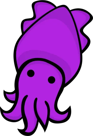 Purple Cuttlefish Cartoon Graphic PNG image