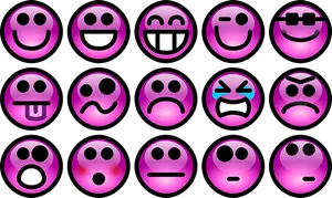 Purple Emoticons Variety PNG image