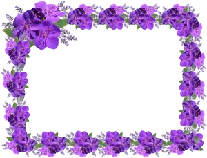 Purple Floral Frame Design PNG image