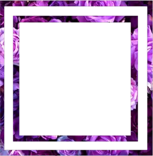 Purple Floral Frame Template PNG image