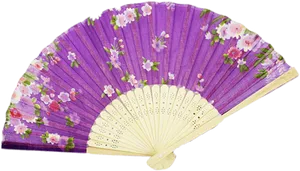 Purple Floral Handheld Fan