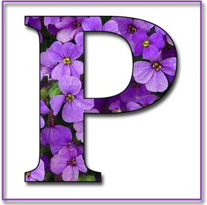 Purple Floral Letter P PNG image