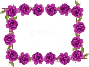 Purple Floral Photo Frame Design PNG image