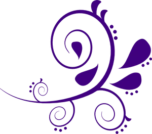 Purple Floral Swirl Design PNG image