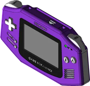 Purple Game Boy Advance3 D Model PNG image