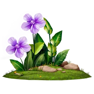 Purple Garden Flower PNG Gle