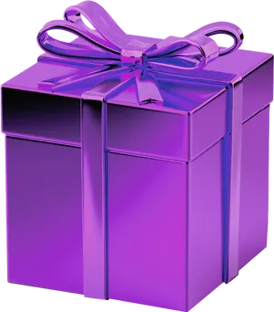 Purple Gift Boxwith Bow PNG image