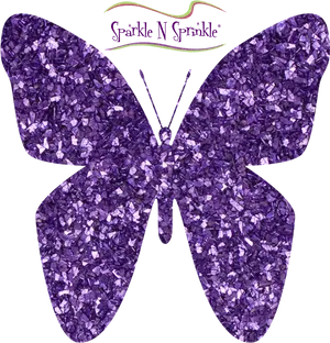 Purple Glitter Butterfly Graphic