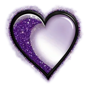 Purple Glitter Heart PNG 43
