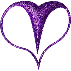 Purple Glitter Heart PNG 99