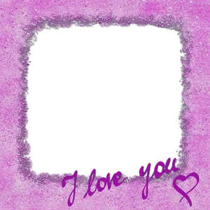 Purple Glitter Love Photo Frame PNG