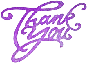 Purple Glitter Thank You Text PNG image