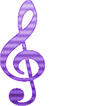 Purple Glitter Treble Clef PNG image