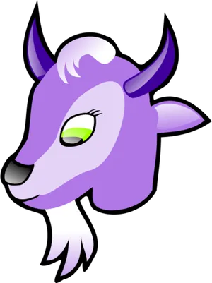 Purple Goat Cartoon Graphic PNG image