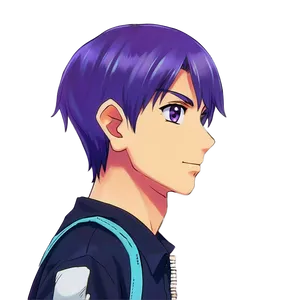 Purple Hair Anime Boy Png 30 PNG image