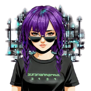 Purple Hair Cyberpunk Hacker PNG Sfl PNG