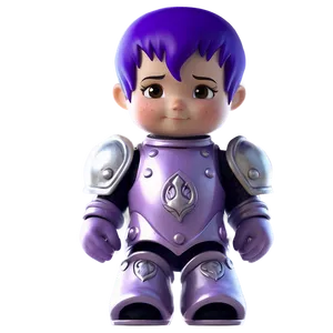 Purple Hair Fantasy Knight PNG 06272024