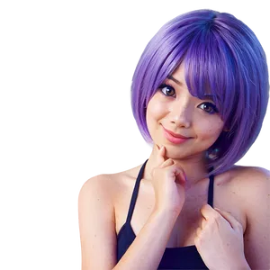 Purple Hair Kawaii Character PNG 46 PNG