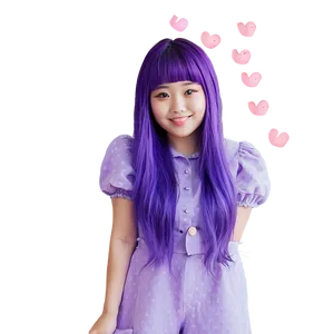 Purple Hair Kawaii Character PNG Amg PNG