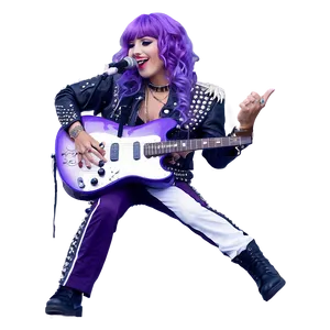 Purple Hair Rock Star Performance PNG 47 PNG