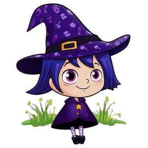 Purple Hair Witch Character Design PNG Hqs74 PNG